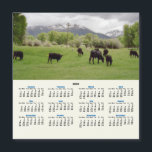 Grazing Cattle v2 2025 Calendar Card<br><div class="desc">Cattle graze in the beautiful pasture of this ranch in the foothills of Nevada's Ruby Mountains. The original photograph was digitally transformed to resemble a painting. 

The bottom has a 2025 Calendar.  Artwork by Diane Blackman.</div>