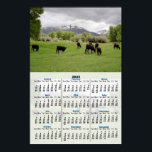Grazing Cattle v2 2025 Calendar Poster<br><div class="desc">Cattle graze in the beautiful pasture of this ranch in the foothills of Nevada's Ruby Mountains. The original photograph was digitally transformed to resemble a painting. The bottom has a 2025 Calendar.  Artwork by Diane Blackman.</div>