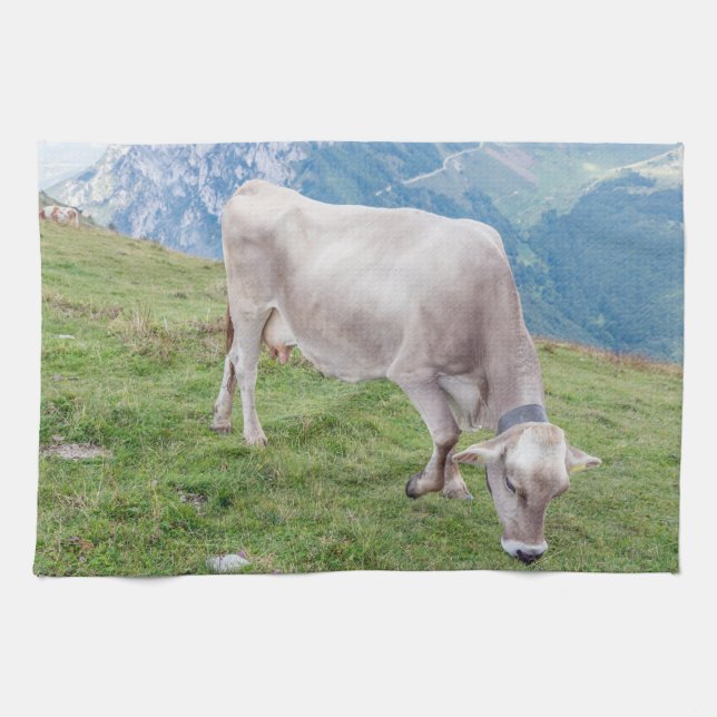 Grazing cow kitchen towel (Horizontal)