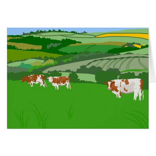 Grazing Cows Cards (Front Horizontal)