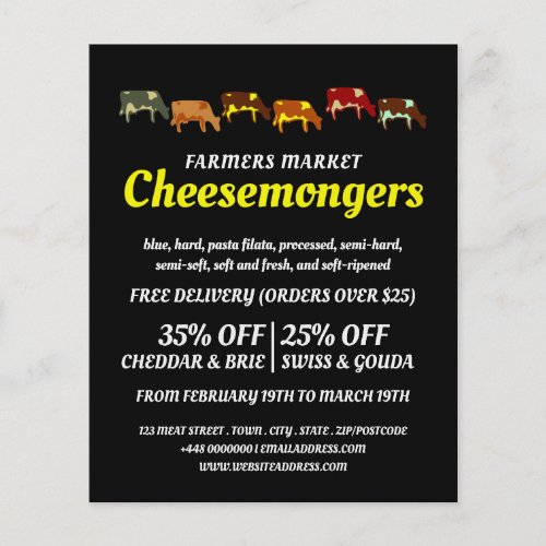Grazing Cows Cheesemonger Advertising Flyer