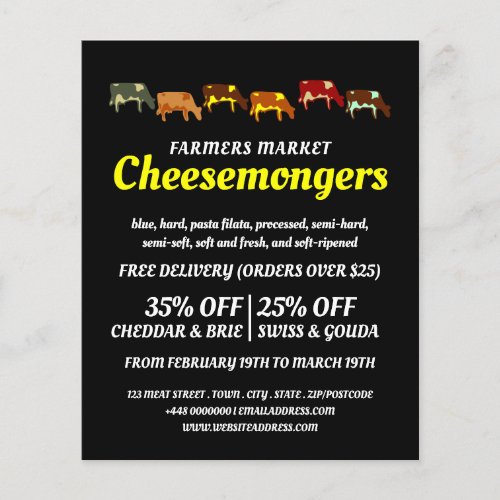 Grazing Cows Cheesemonger Advertising Flyer