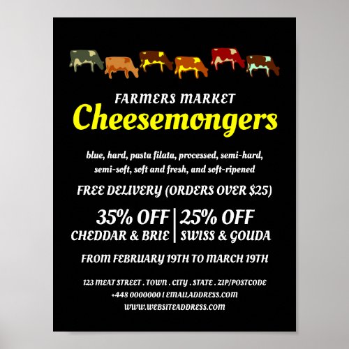 Grazing Cows Cheesemonger Advertising Poster
