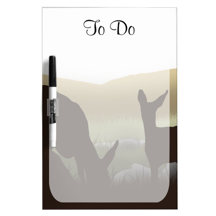 Grazing Deer and Fawn Silhouette Dry Erase Whiteboards