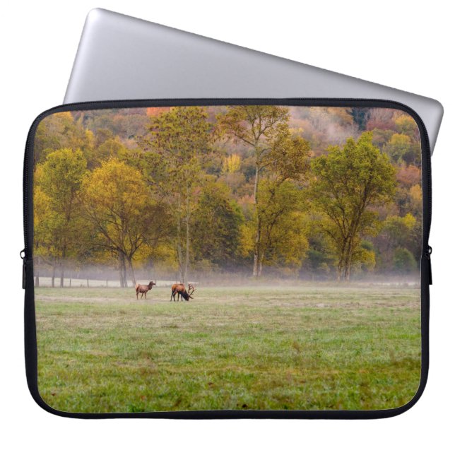 Grazing Elk Couple Laptop Sleeve 15" (Front)