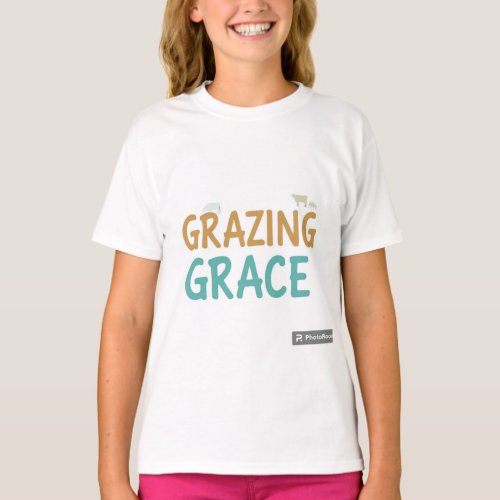 Grazing Grace Serene Pastoral Beauty girls tshirt
