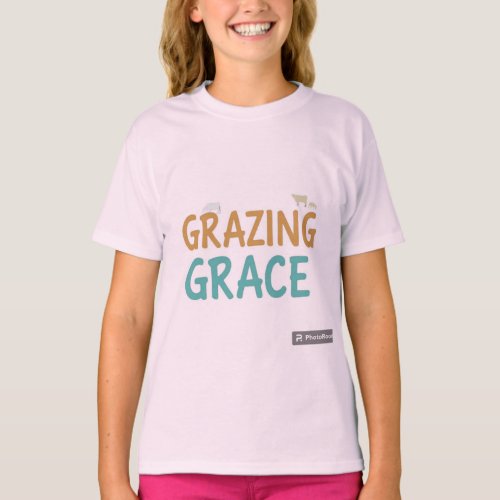 Grazing Grace Serene Pastoral Beauty girls tshirt