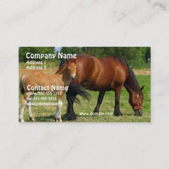 Grazing Horse Family Business Card by HorseStall at Zazzle