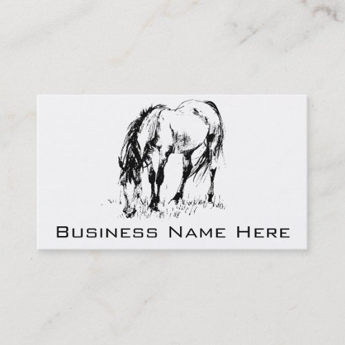 Grazing Horse Illustration Business Cards