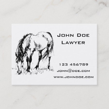 Grazing Horse Illustration Business Card