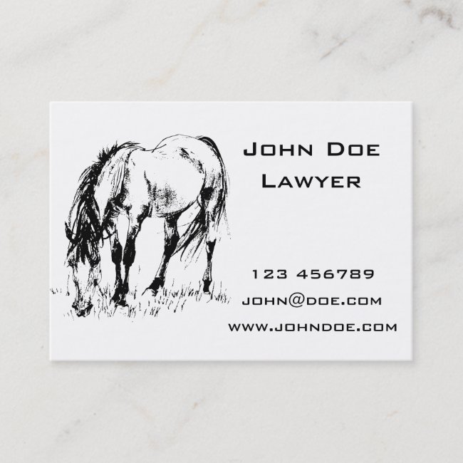 Grazing Horse Illustration Business Card