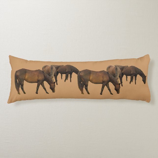 Grazing Horses Body Pillow (Front)