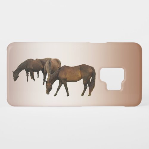 Grazing Horses Brown Galaxy S9 Case