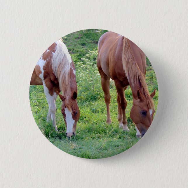 Grazing Horses Button (Front)