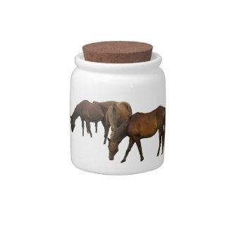 Grazing Horses Candy Jar