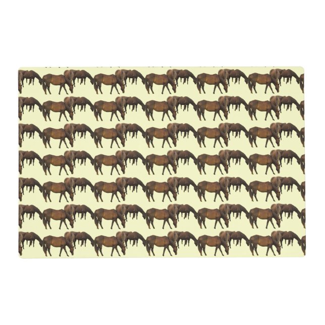Grazing Horses Laminated Placemat (Front)