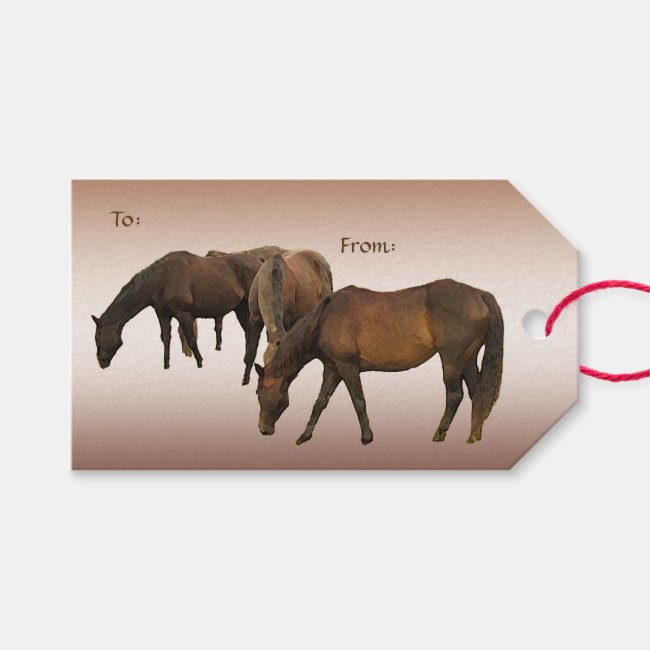 Grazing Horses Pack of Gift Tags