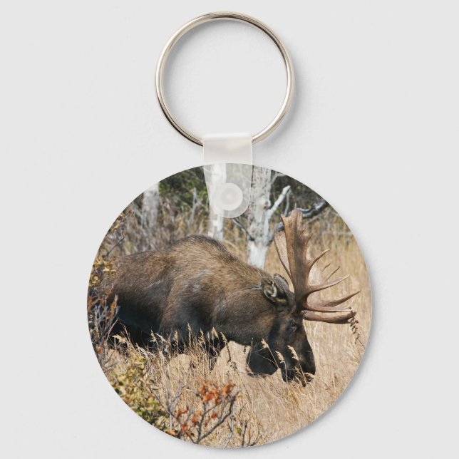 Grazing Moose Keychain (Front)