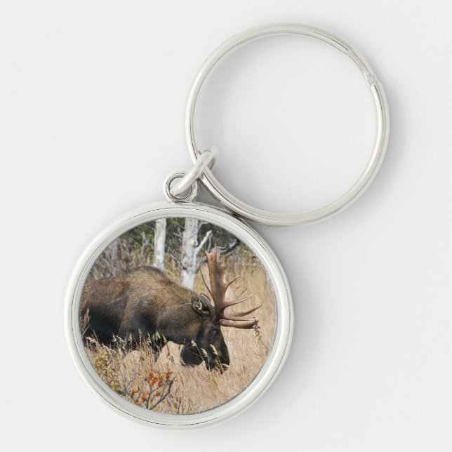 Grazing Moose Keychain (Front)