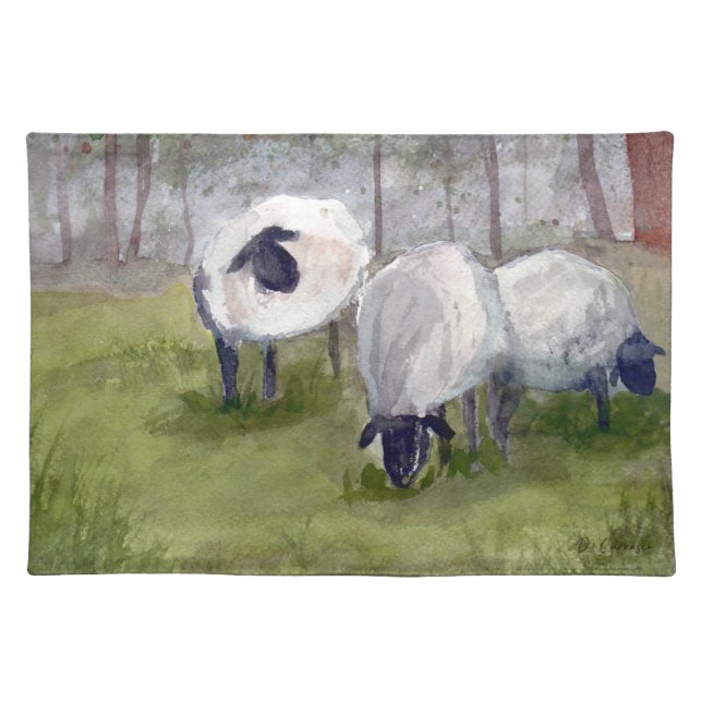 Grazing Sheep Cloth Placemat (Front)
