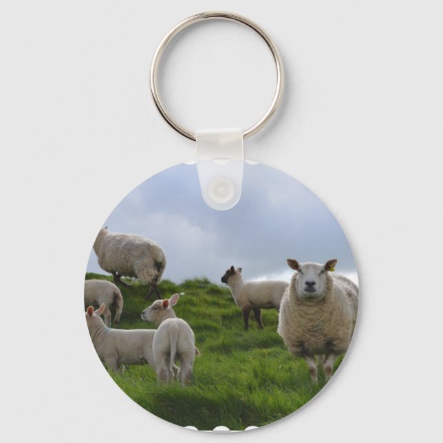 Grazing Sheep Keychain (Front)