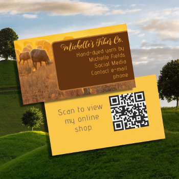 Grazing Sheep Qr Code Knitting Business Cards by pamdicar at Zazzle