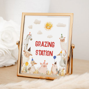 Grazing Station Farm Birthday Sign
