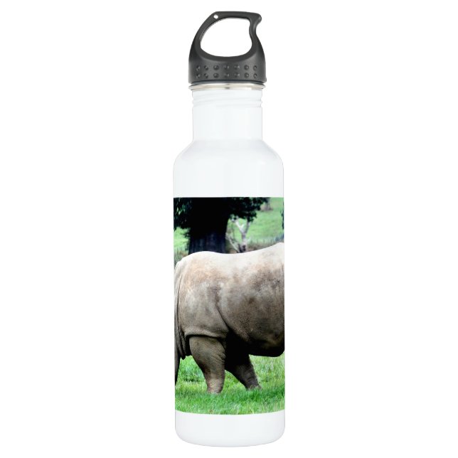 Grazing White Rhino Water Bottle (Front)
