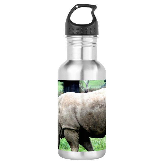 Grazing White Rhino Water Bottle (Front)