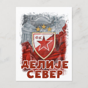 GRB Delije Sever Crvena Zvezda Beograd / Red Star Postcard
