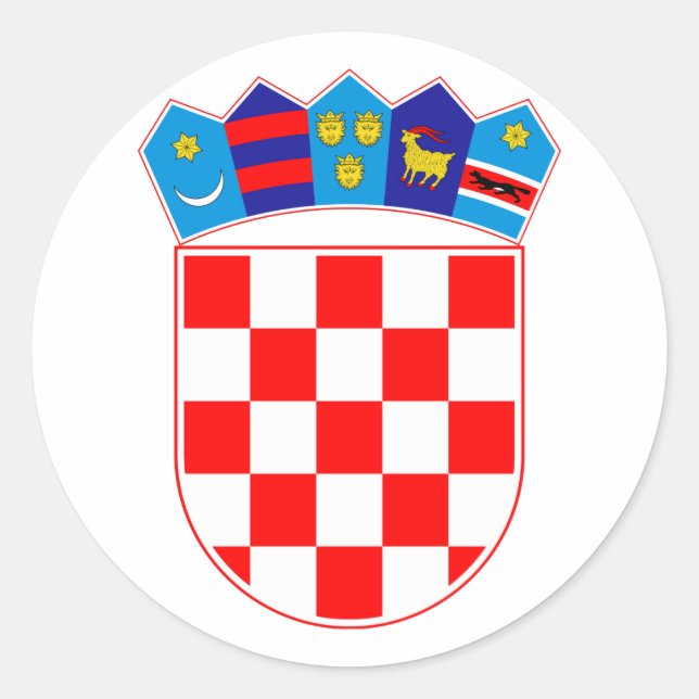 Grb Hrvatske, Croatian coat of arms Classic Round Sticker (Front)
