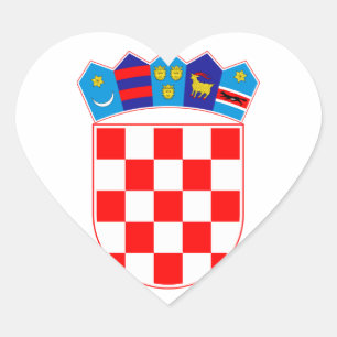 Grb Hrvatske, Croatian coat of arms Heart Sticker