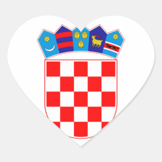 Grb Hrvatske, Croatian coat of arms Heart Sticker