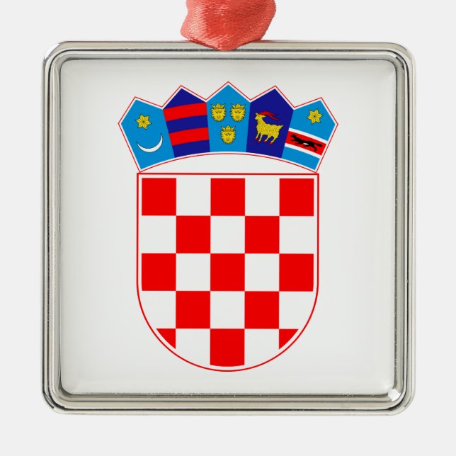 Grb Hrvatske, Croatian coat of arms Metal Ornament (Front)