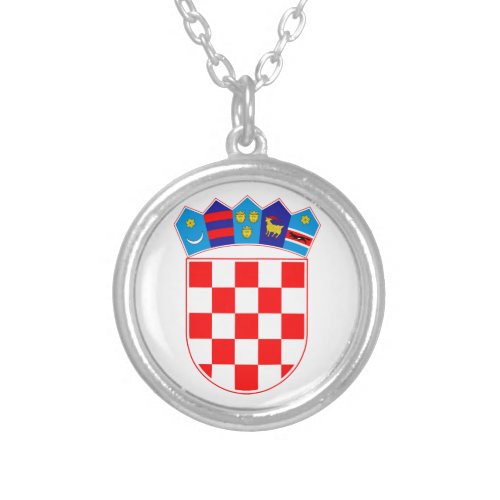 Grb Hrvatske Croatian coat of arms Silver Plated Necklace
