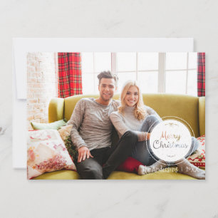 Gre & White Christmas Ornaments Holiday Photo Card