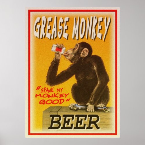 grease monkey beer poster