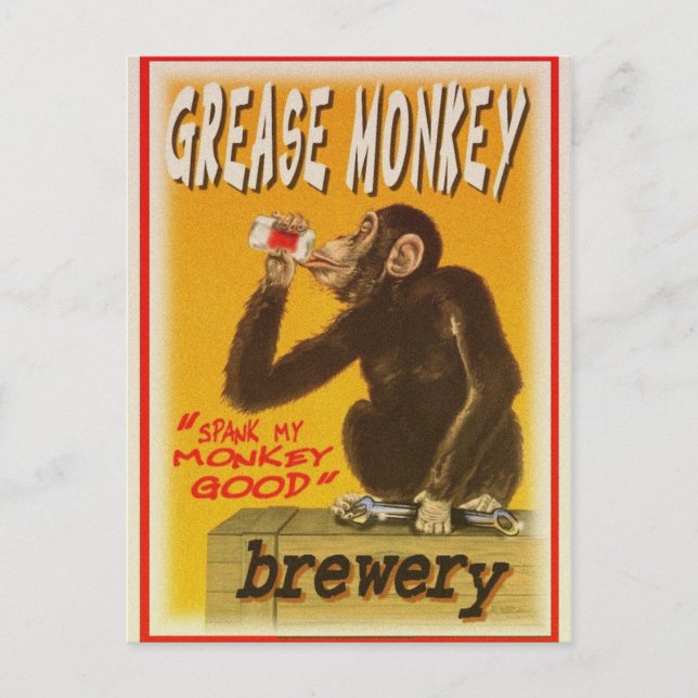 grease monkey brewery postcard (Front)