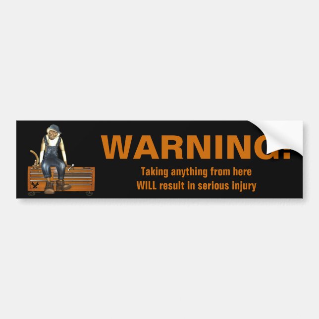 Grease Monkey Customized Toolbox Sticker (Orange) (Front)