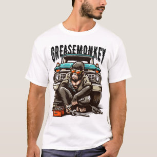 Grease Monkey Fixing Vintage Truck Mechanic Gift T-Shirt