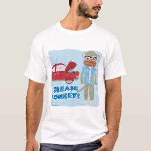 Grease Monkey Funny Mechanic Cartoon Art T-shirt