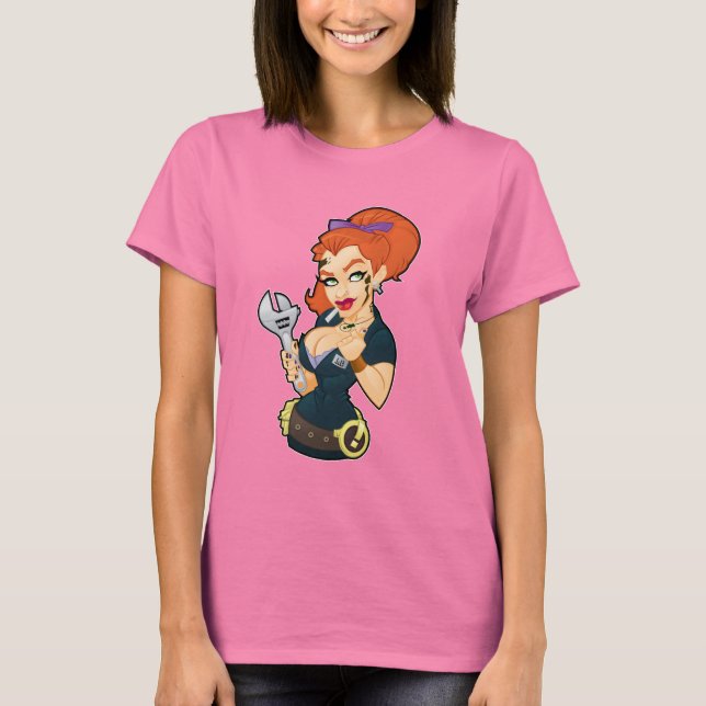 Grease Monkey Girl T-Shirt Dark (Front)