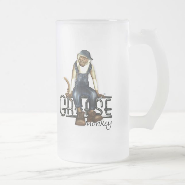 Grease Monkey Mechanics Humorous Beer Mug (Right)