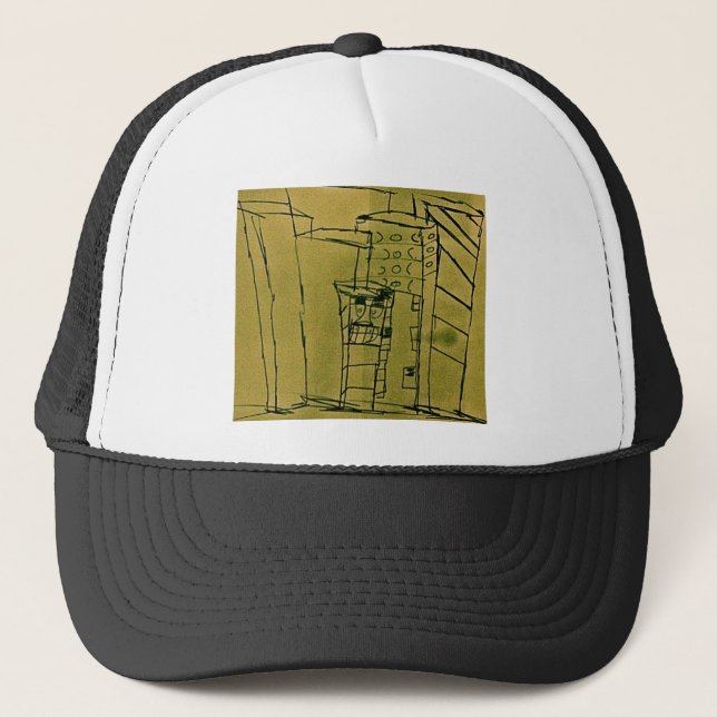 GREASE STAINED DOWNTOWN TRUCKER HAT (Front)