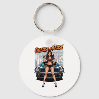 Grease & Tease – Hot Rod Pin-Up Girl Keychain