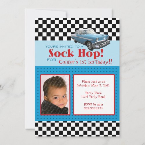 Greaser 50's StyleBirthday Photo Invitation