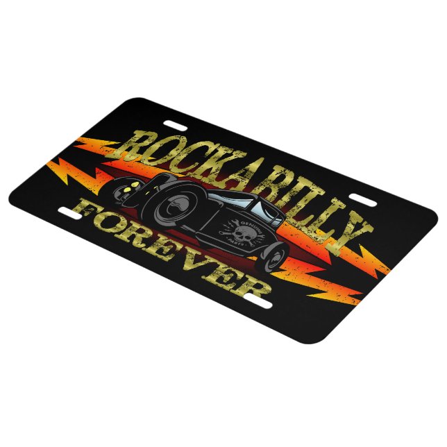 Greaser Rockabilly Hot Rod License Plate (Side)