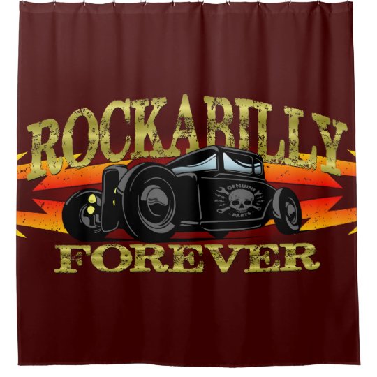 Greaser Rockabilly Hot Rod Shower Curtain