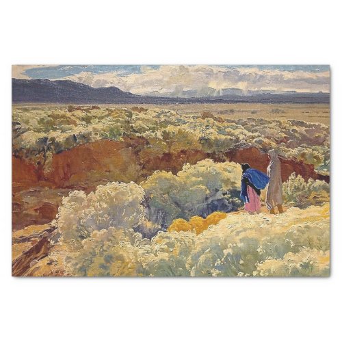 Greasewood and Sage Western Art by Walter Ufer Tissue Paper