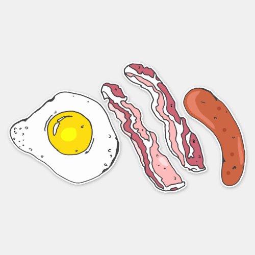 Greasy Fry up Egg Bacon Sausage Breakfast Food Sticker